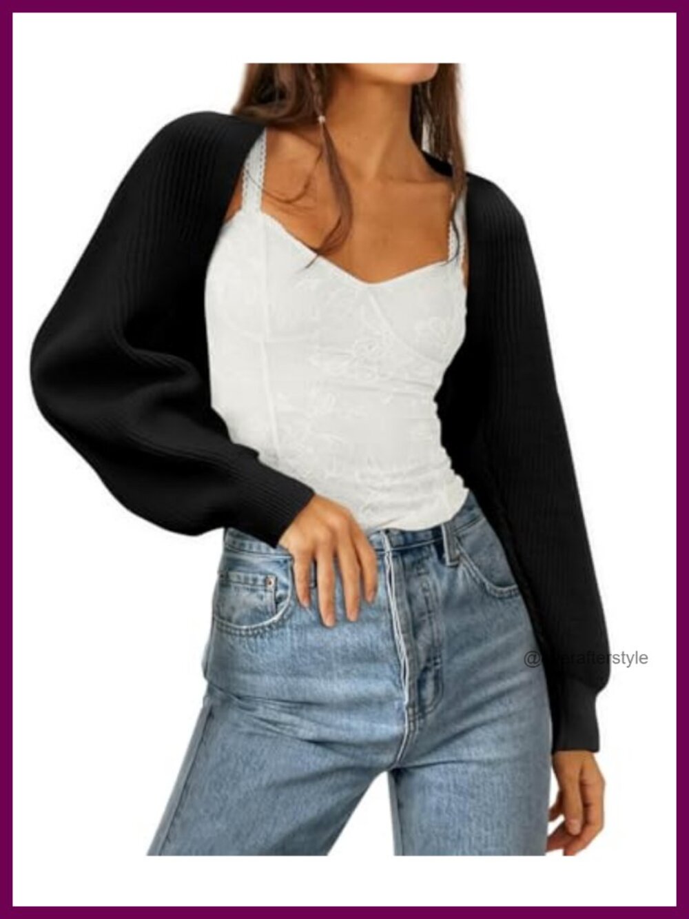 Bolero Shrug Sweater Knitted Long Sleeve Crop Cardigan Women's